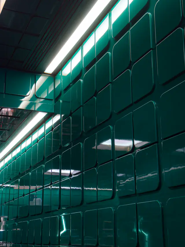 Row of tall cabinets in a server hall.